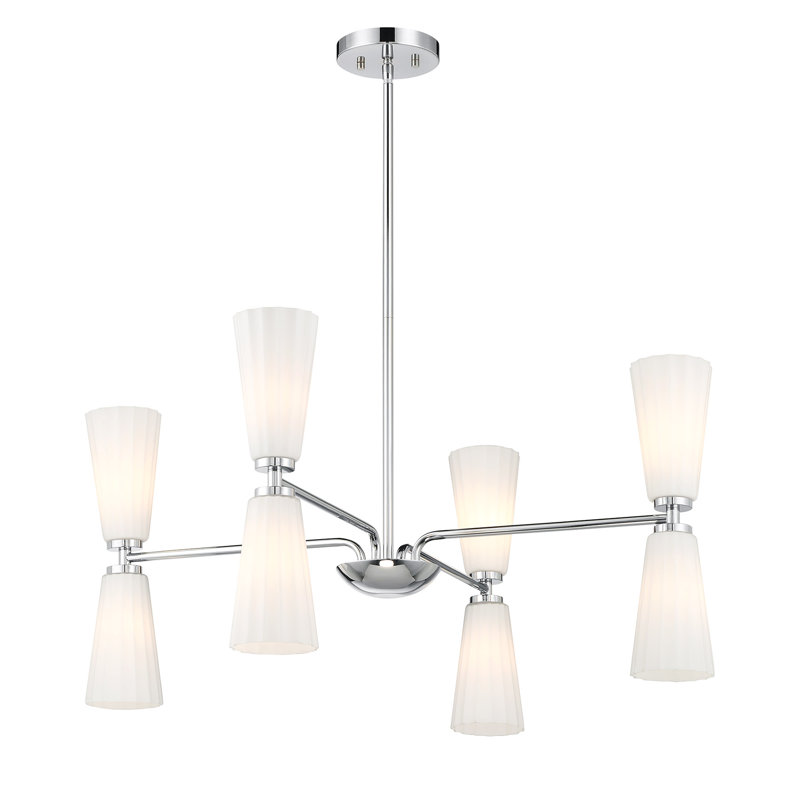 Kenyia 8-Light Chandelier in Chrome, Chrome