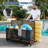 Pool Float Storage Organizer with Rolling Wheels, Outdoor Wicker Rattan Pool Caddy & Toy Storage Basket for Poolside, Patio & Deck, All-Weather PE Rattan Pool Caddy, 1 Open Compartment-125506036