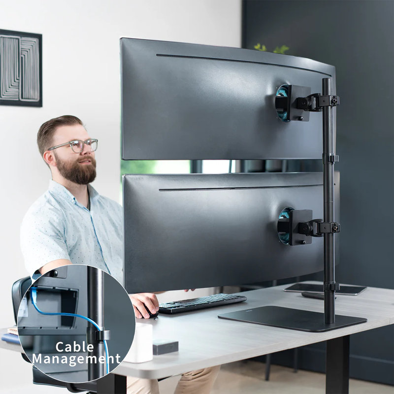 Vivo Dual Ultrawide Monitor Desk Stand, Mount For 2 Computer Screens Up To 49"