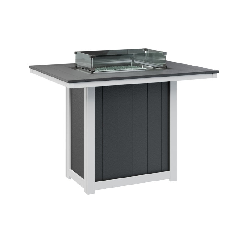 Foyer de table rectangulaire de 54 po Berlin, H 38,87 po x l 53,87 po x P 41,37 po, Noir
