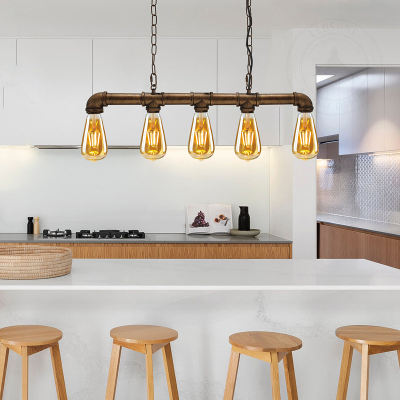 Kleinschmidt 5 - Light Kitchen Island Pendant, Brushed Copper