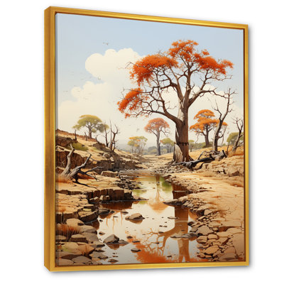 Baobab africain, paysage de savane II - impressions de toile de baobab