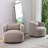 Bruschi 34" Wide Boucle Polyester Upholstered Swivel Armchair-79620934
