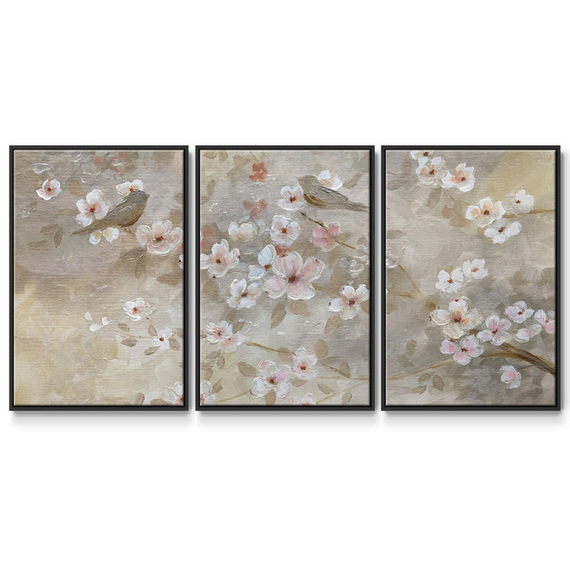 «Early Spring», reproduction sur toile 3 pièces, Noir, H 24 po x l 48 po x P 2 po