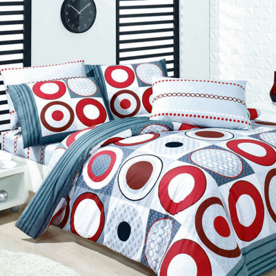 Cotton Blend Geometric Shapes Duvet Cover