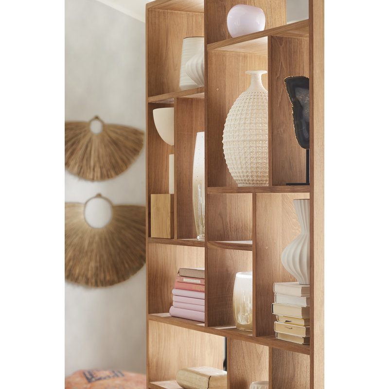M Solid Wood Geometric Bookcase