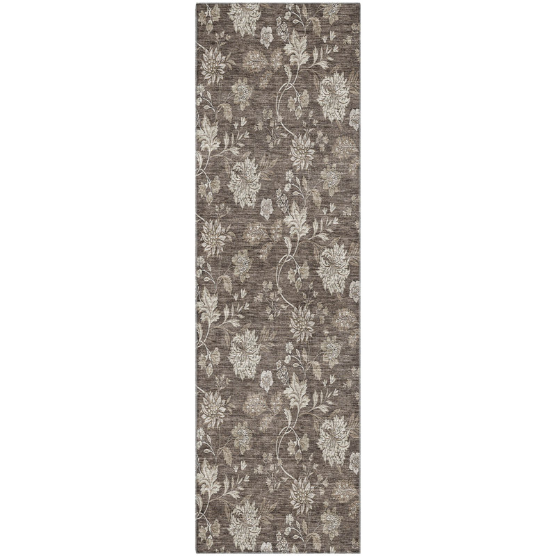 Premium Machine Washable Prisco Chocolate Rug, Runner 2'3" x 7'6"