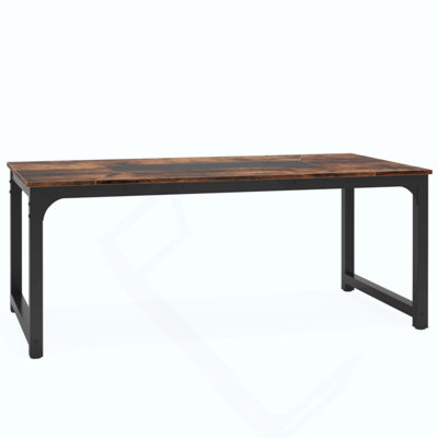 Industrial Dining Table For 6–8 People, Rustic Rectangular Kitchen & Dining Room Table With Heavy-Duty Metal Frame, Workstation Or Game Night