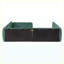 Lit tapissier en velours vert citrouille