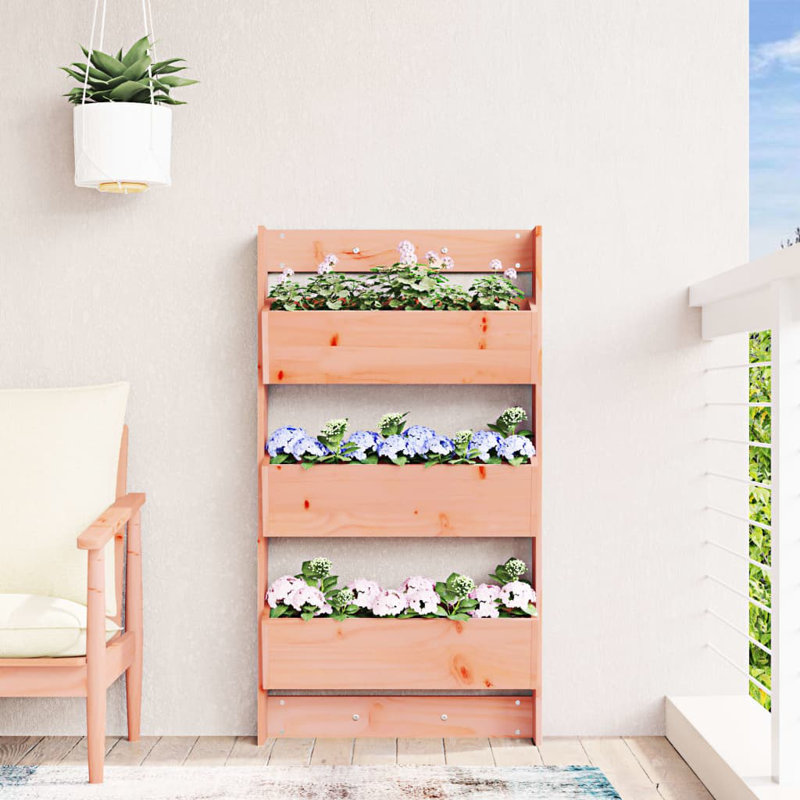 Philipston Wall Planter, Brown, 6.10" H x 21.65" W x 5.91" D