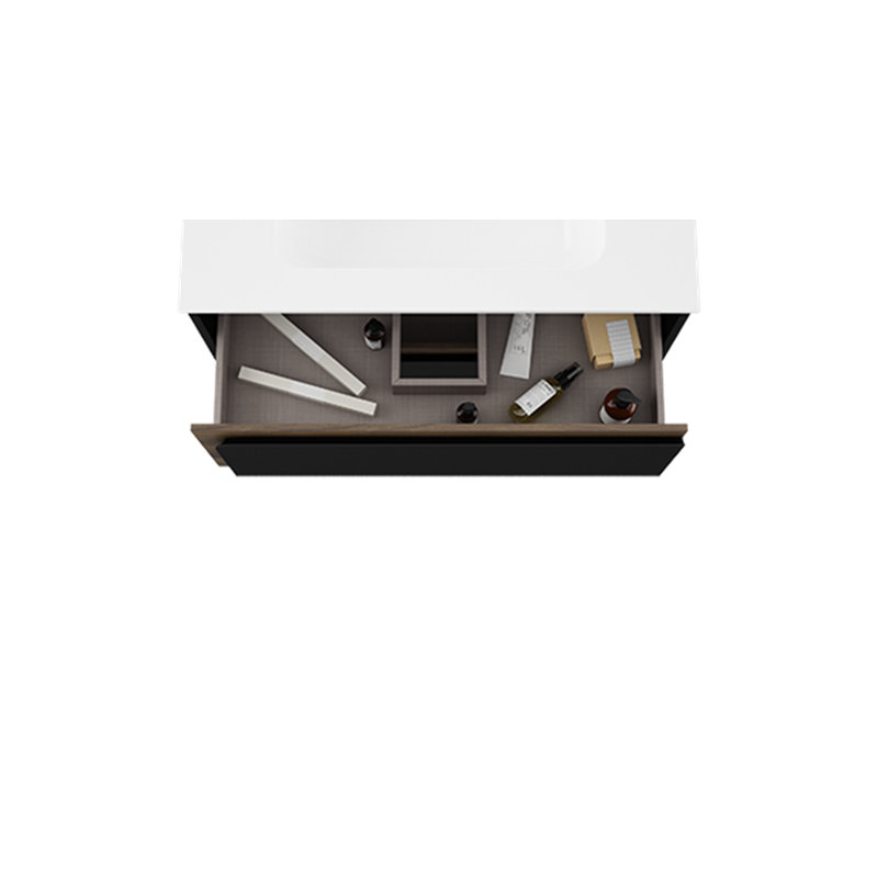 Ensemble de meuble-lavabo simple 24 po Cordoba, Noir / bois