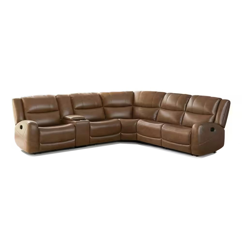 Canapé modulaire transitionnel l 128,4 po, brun, Brun