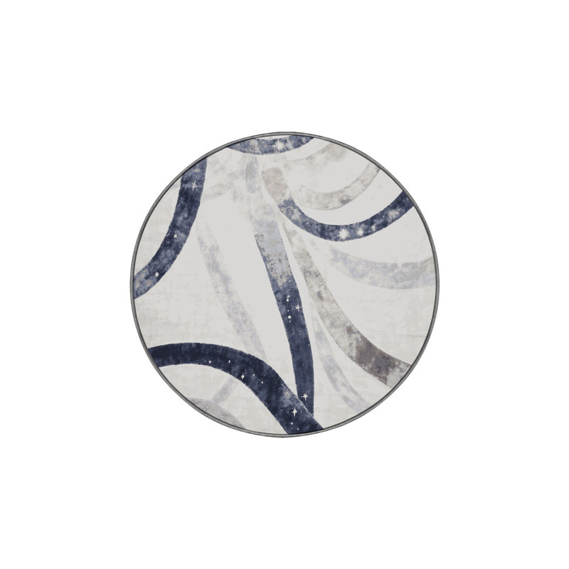 Tapis gris lavable à la machine, Rond 4 pi