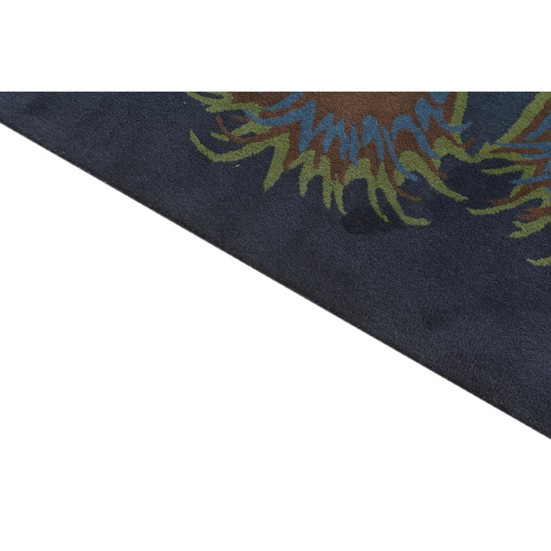 Tapis carré bleu marine Otto