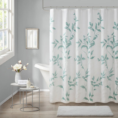 Burnout Printed Shower Curtain Seafoam 72X72"