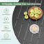 53.2" Patio Round Dining Table For 6, Outdoor Table With Adjustable Umbrella Hole