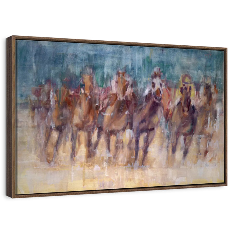 Final Sprint, Floating Frame Walnut, 40" X 27"