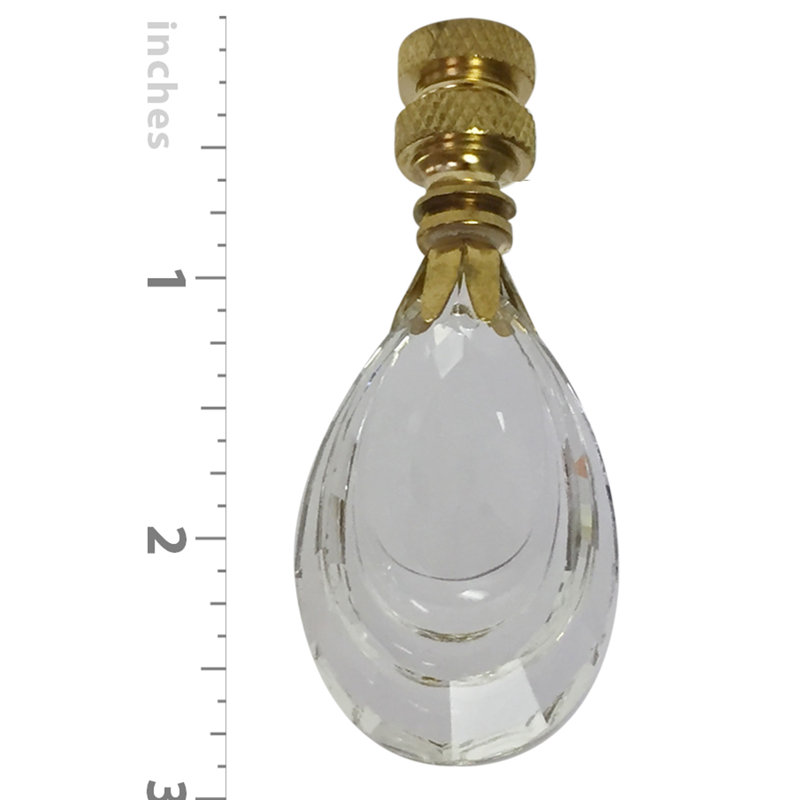 Flat Teardrop-Shaped Crystal Finial Ceiling Fan Pull Chain