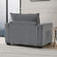 Fauteuil d'appoint moderne et demi 48 po en chenille surdimensionnée avec demi-coussin et poche latérale-644614664