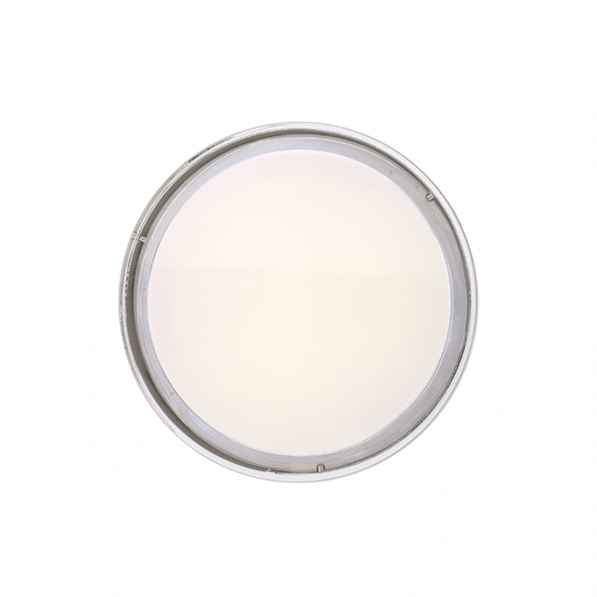 Pi LED Dimmable Round Flush Mount, 3000K, 2.5" H x 12" W x 12" D, Stainless Steel