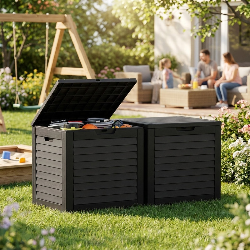 Edrosie Inc 31 Gallon Resin Lockable Deck Box