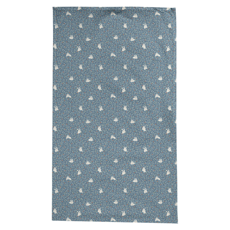 Leffel Bunny Rabbit Pattern Tablecloth, Blue
