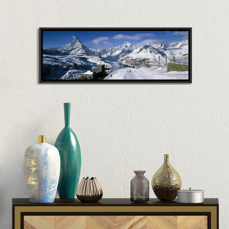 «Matterhorn, Suisse», reproduction de photo sur toile, H 12 po x l 36 po x P 1,5 po, Toile avec cadre noir