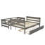 Lit superposé simple au-dessus de double en bois avec lit gigogne simple Wood-481587587