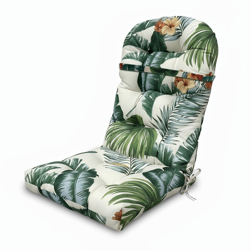 Coussins de chaise d'extérieur d'intérieur à haut dossier, coussins de patio Adirondack imperméables toutes saisons avec attaches, coussins de dossier en tissu Oxford 300D