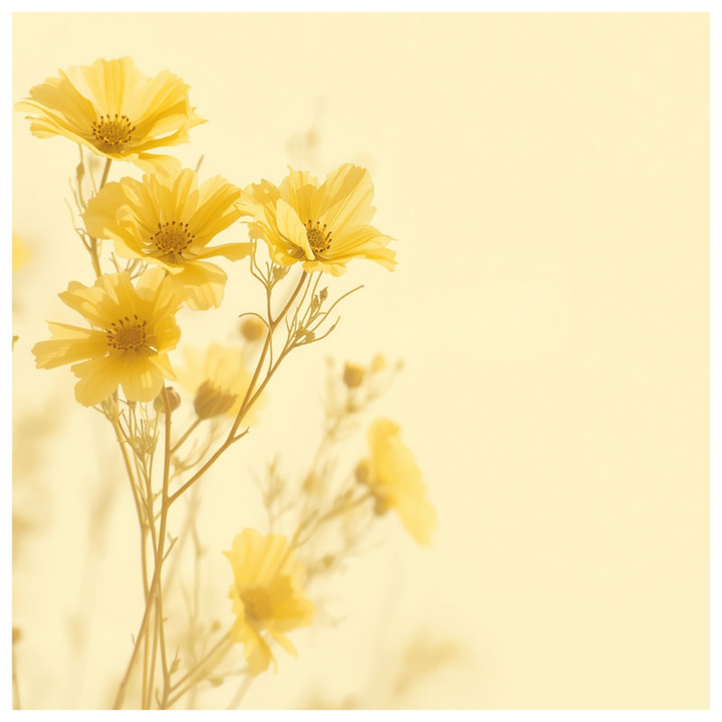 Housses de couette à fleurs jaunes Cosmos, Twin