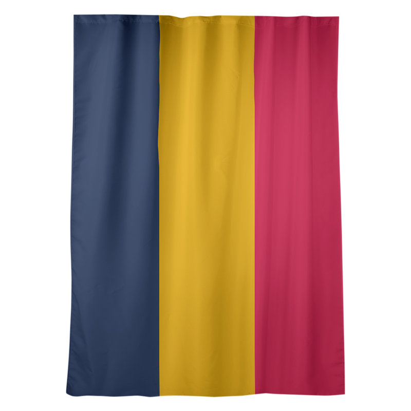 Striped Room Darkening Rod Pocket Single Curtain Panel, Atlanta Baseball Navy Blue/Gold/Scarlet Red