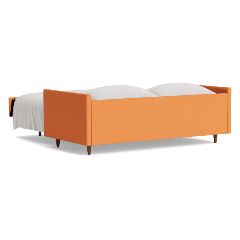 Skinny Fat Sofa Bed, Performance Weave - Carrot