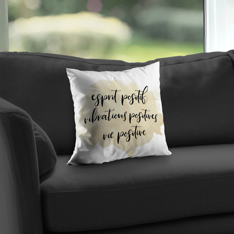 Esprit positif vibrations positives Beige Throw Pillow | Home Decor