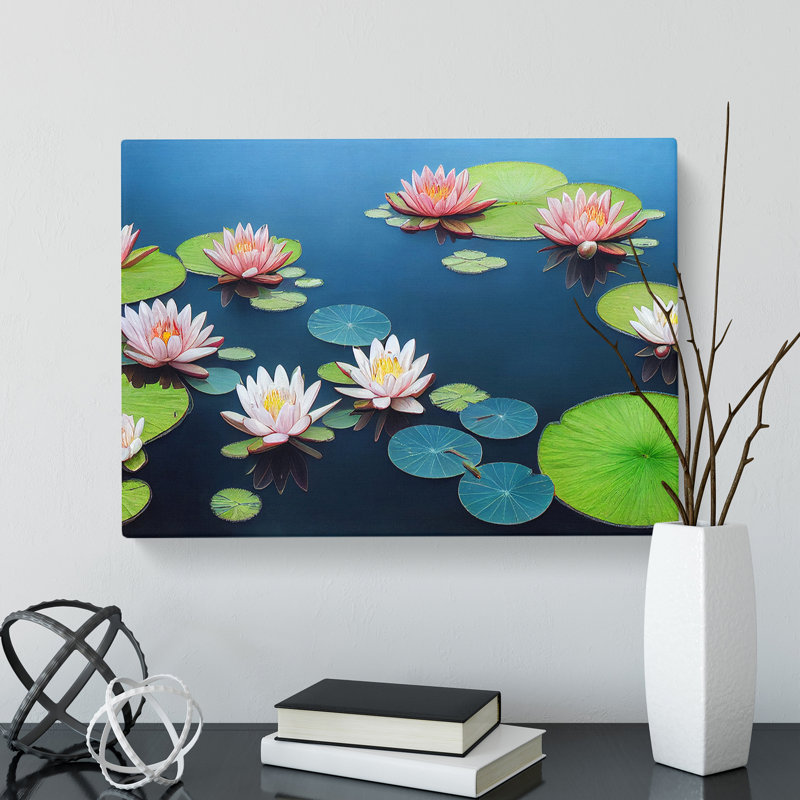 Picturesque Water Lily Pond - Wrapped Canvas, 50cm H x 76cm W x 3cm D