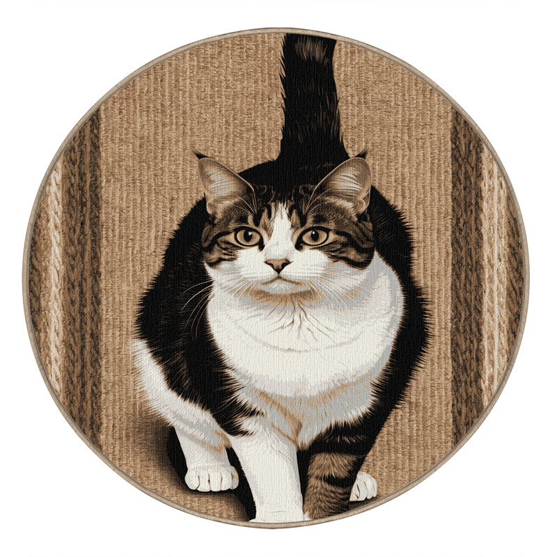  Tapis lavable European Shorthair Cats, Rond 4 pi
