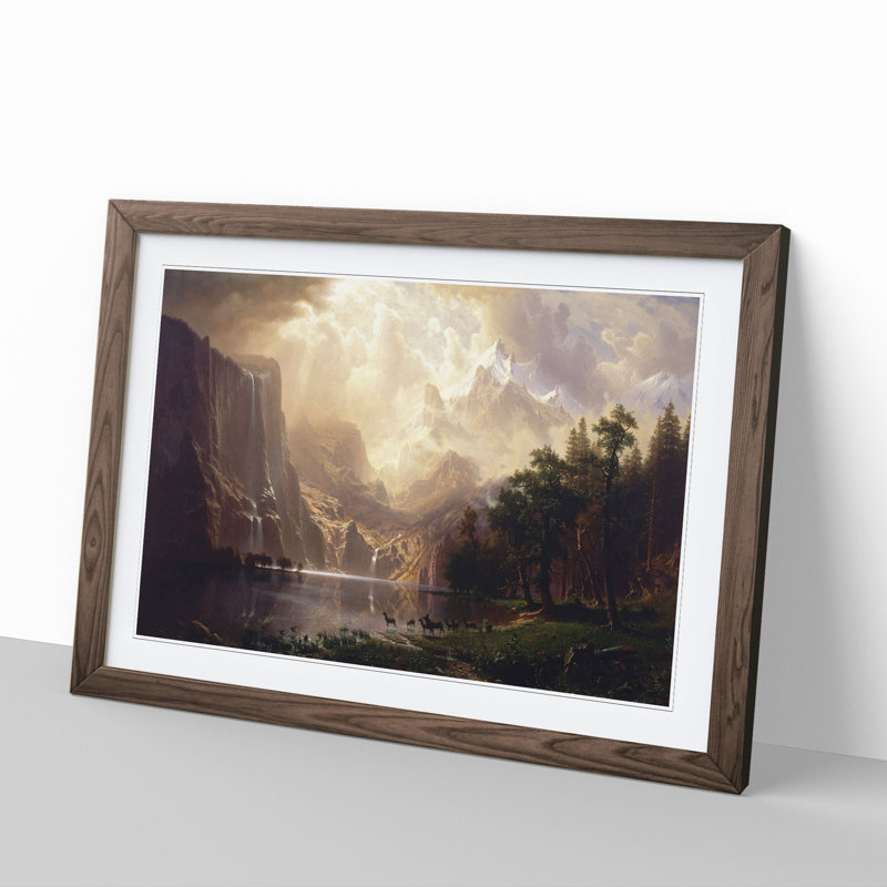 Among the Sierra Nevada by Albert Bierstadt - Picture Frame Graphic Art, Walnut Framed, 36cm H x 48cm W x 2cm D