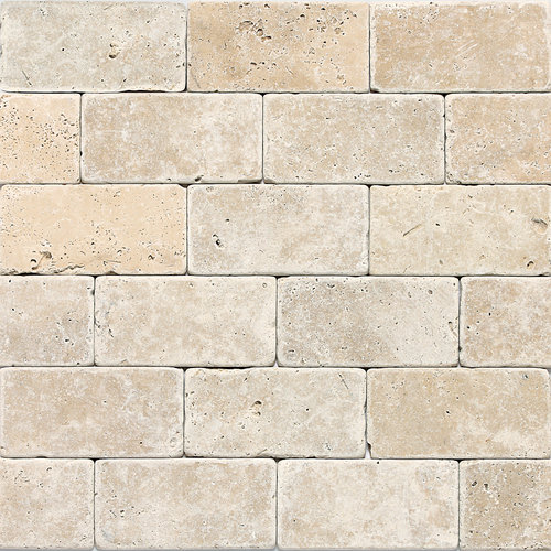 Travertine Collection 6" x 3" Polished Natural Stone Field Tile in Mediterranean Ivory