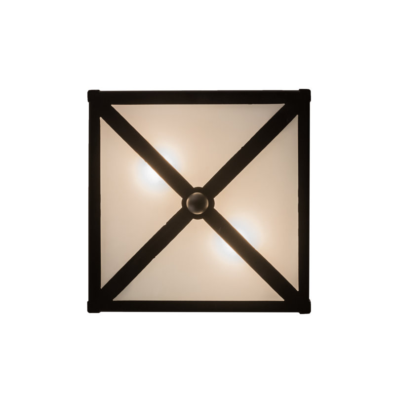 2 - Light Semi Flush Mount, Clear Frosted