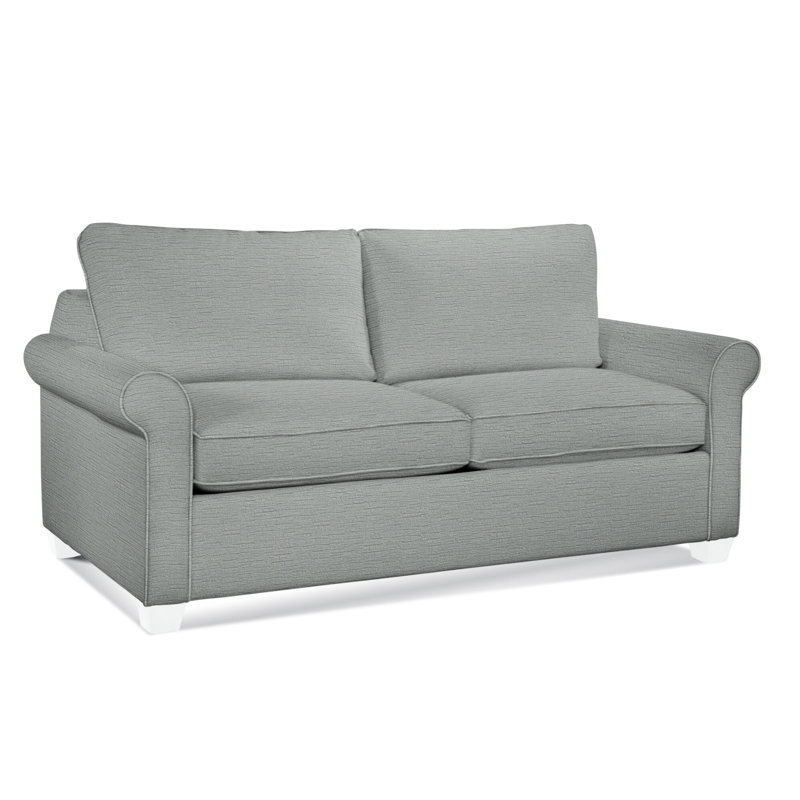 Park Lane Upholstered 58'' Sofa, Frost White Finish, Alabaster Linen-Look Performance; 0325-74