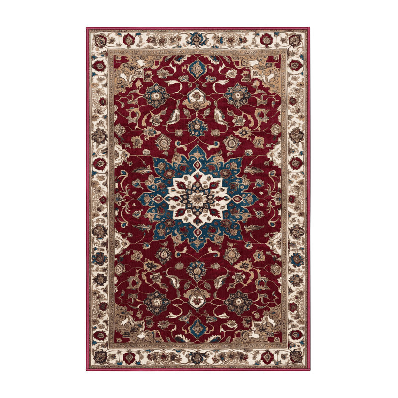Machine Washable Tabriz Red Area Rug, Rectangle 8' x 10'
