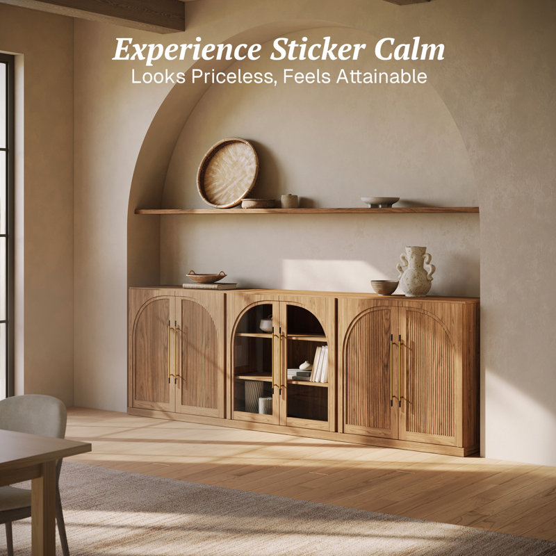 3-Piece Modular Sideboard Buffet Set - C+2B - Camel, Camel