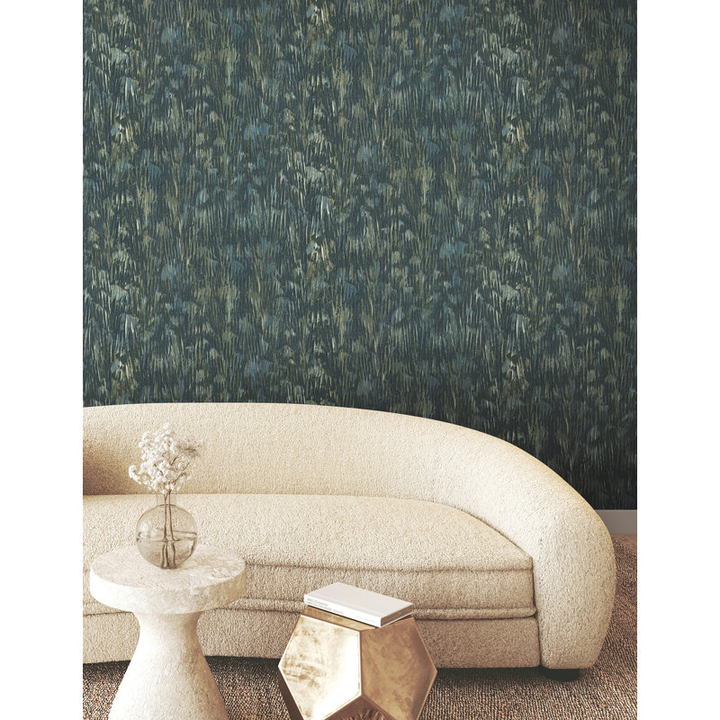 Gilded Plume Wallpaper, Teal