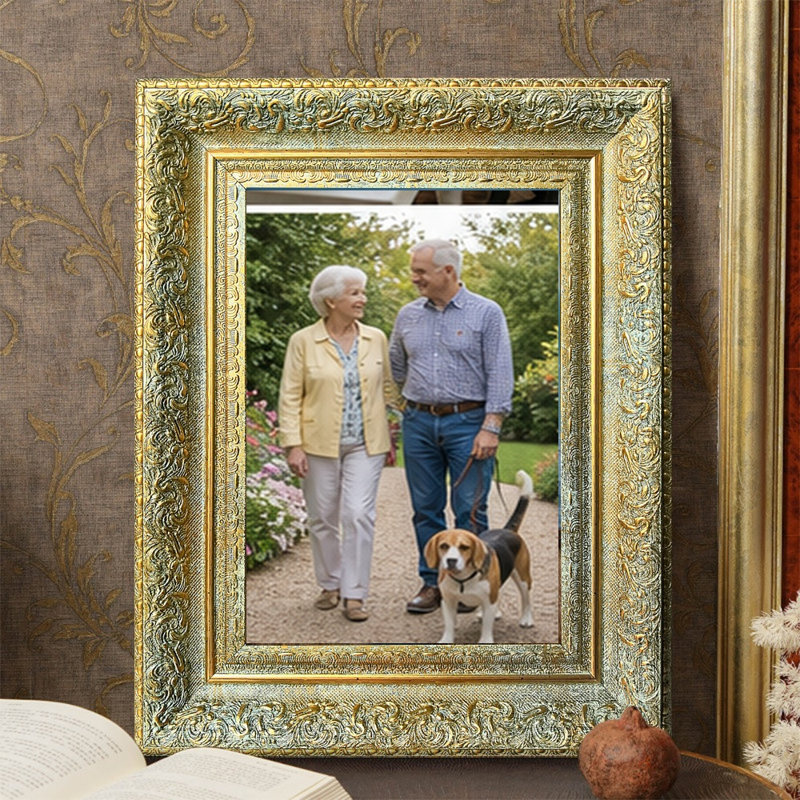 Cadre photo mural 11 pièces x 11 po or antique 11 po pour présentation de photos de mariage, Or antique, 1, 11" W x 14" H