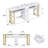 Flemings Double Position Nail Desk Professional Manicure Station with Dust Collector and Wrist Cushion, Drawer and Storage Shelf