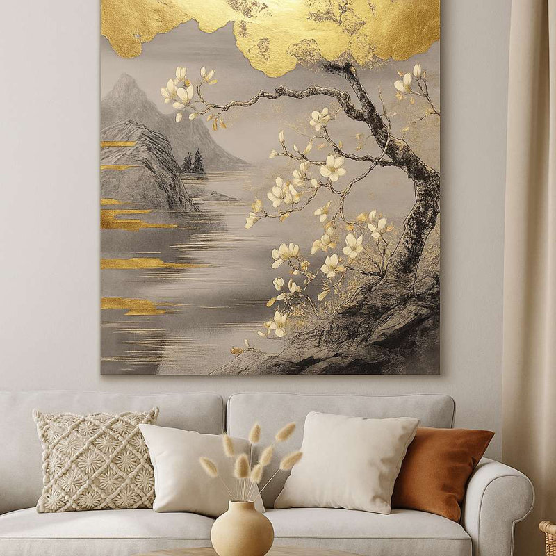 Superbe peinture décorative sur toile, 27,6 po x 39,4 po | 100% toile avec cadre 100% bois (0,8 x 1,2 po d'épaisseur) | Parfait pour le salon, la chambre à coucher ou le bureau - une œuvre d'art accrocheuse pour tout espace