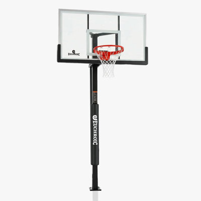 Euchroic 60" In-ground Basketball Hoop With Glass Backboard