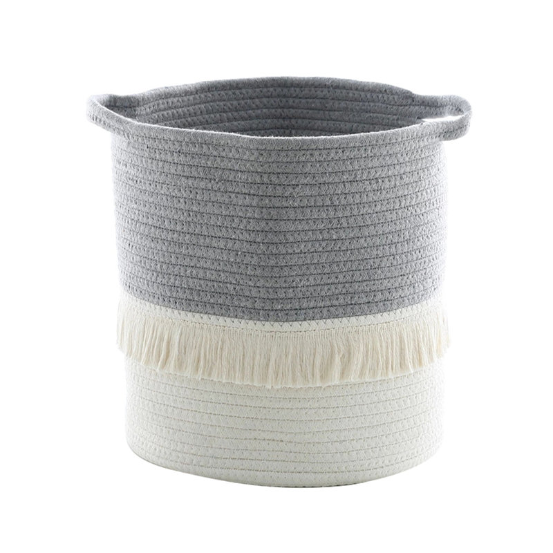 Fabric Laundry Basket with Handles, Grey, Medium (32cm H x 30cm W x 30cm D)