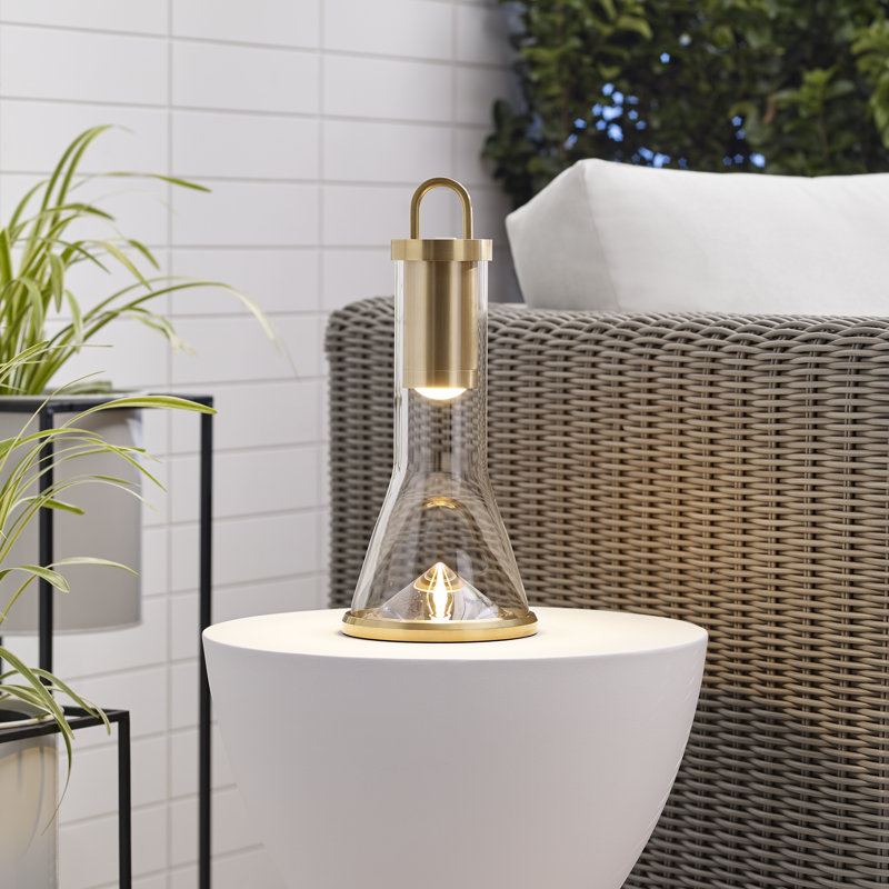 Kandella Accent Rechargeable Table Lamp, Natural Brass