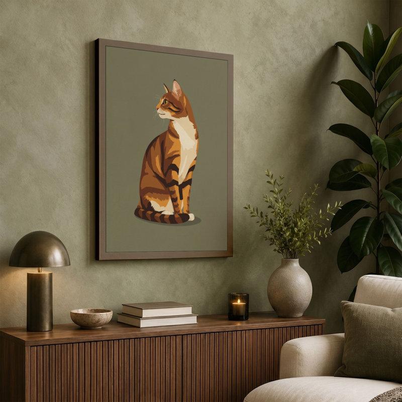 Tabby in Repose Modern - Wrapped Canvas, 24x16 - 61.0 x 40.6 cm, White Border