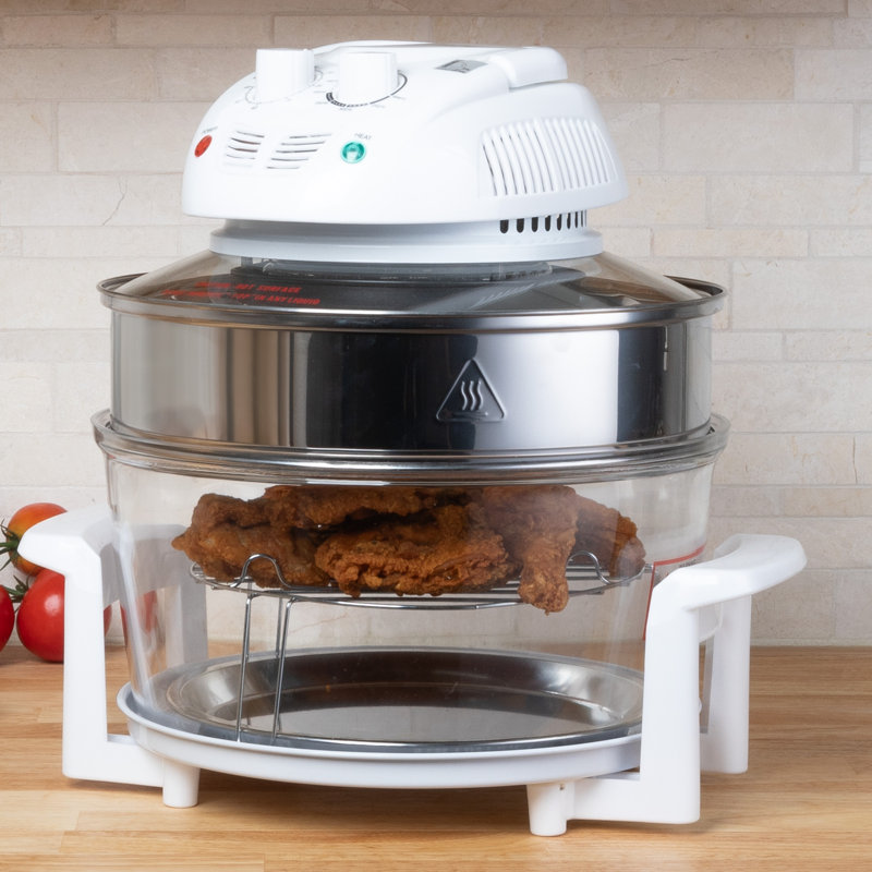 Air Fryer - Halogen Oven with 12 to 17 Quart Capacity, Accessories, and Time and Temperature Controls - Glass Air Fryer, Roaster, Broiler, Toaster, Steamer, and Grill by Classic Cuisine
